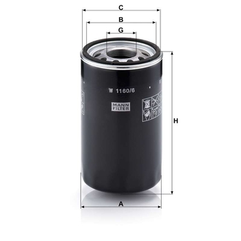 Filtru hidraulic - MANN-FILTER [W 1160/6]