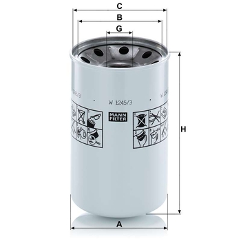 Filtru hidraulic - MANN-FILTER [W 1245/3 x]