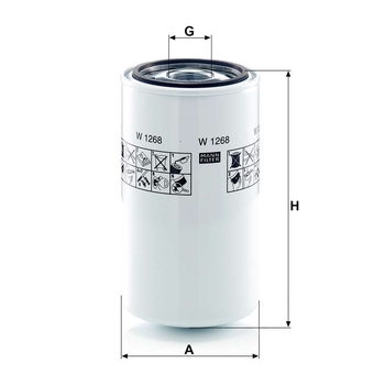 Filtru hidraulic - MANN-FILTER [W 1268]