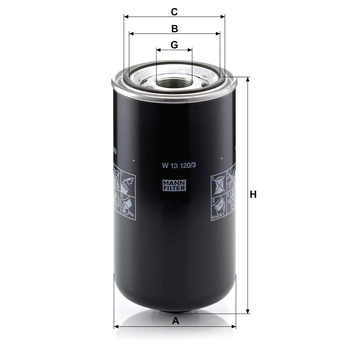 Filtru hidraulic transmisie - MANN-FILTER [W 13 120/3]