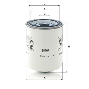 Filtru hidraulic - MANN-FILTER [W 1374/9]