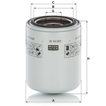 Filtru hidraulic - MANN-FILTER [W 14 005]