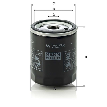 Filtru ulei motor - MANN-FILTER [W 712/73]
