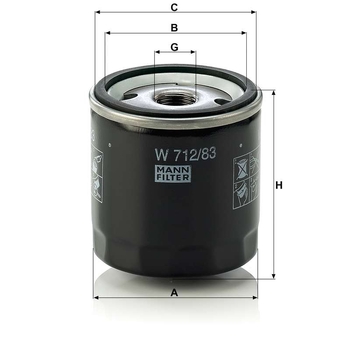 Filtru ulei - MANN-FILTER [W 712/83]