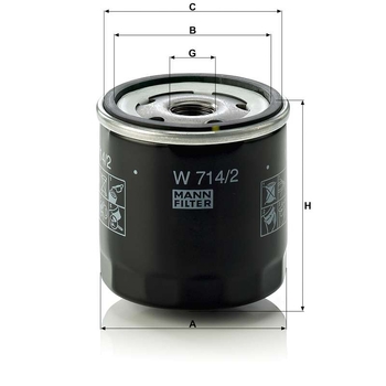 Filtru ulei - MANN-FILTER [W 714/2]