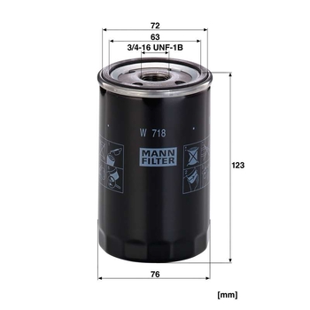 Filtru ulei - MANN-FILTER [W 718]