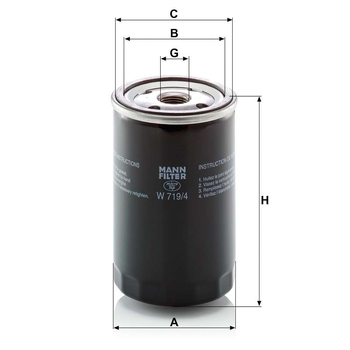 Filtru ulei - MANN-FILTER [W 719/4]