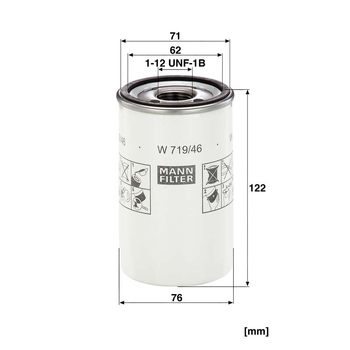 Filtru ulei - MANN-FILTER [W 719/46]