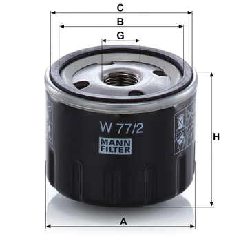 Filtru ulei - MANN-FILTER [W 77/2]