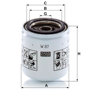 Filtru ulei - MANN-FILTER [W 87]