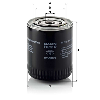 Filtru ulei - MANN-FILTER [W 930/9]