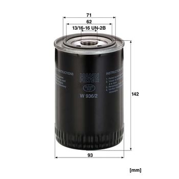 Filtru ulei - MANN-FILTER [W 936/2]