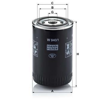 Filtru ulei - MANN-FILTER [W 940/1]