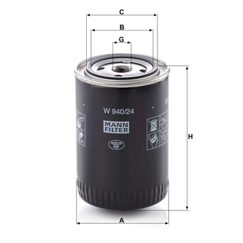 Filtru ulei - MANN-FILTER [W 940/24]