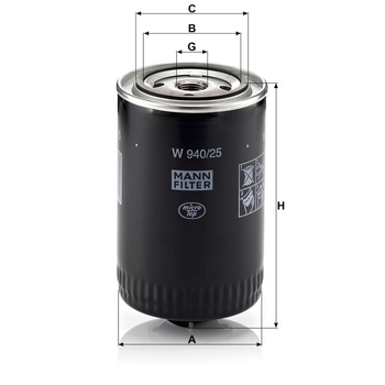 Filtru ulei - MANN-FILTER [W 940/25]