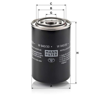 Filtru ulei - MANN-FILTER [W 940/30]