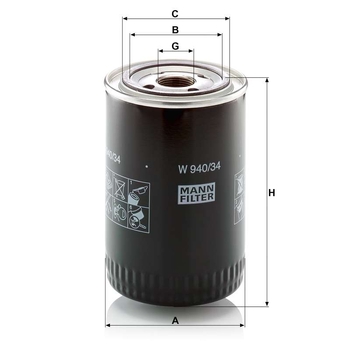 Filtru ulei - MANN-FILTER [W 940/34]