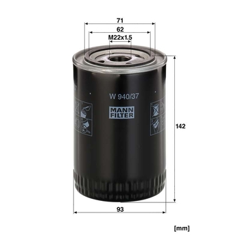 Filtru ulei - MANN-FILTER [W 940/37]