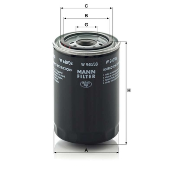 Filtru ulei - MANN-FILTER [W 940/38]