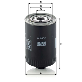 Filtru ulei - MANN-FILTER [W 940/5]