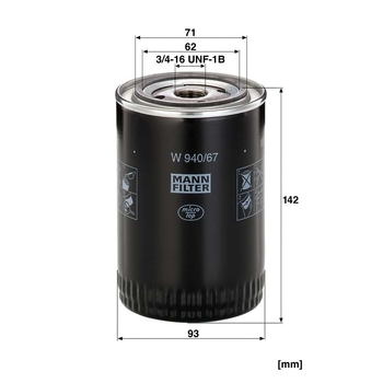 Filtru ulei - MANN-FILTER [W 940/67]