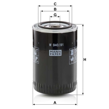 Filtru ulei - MANN-FILTER [W 940/91]
