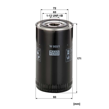 Filtru ulei - MANN-FILTER [W 950/1]