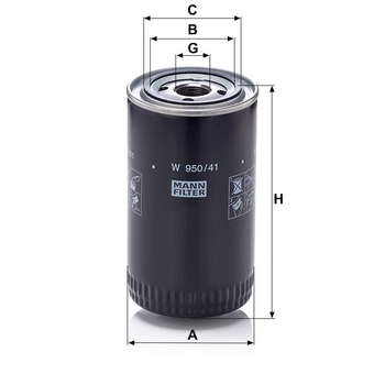 Filtru ulei - MANN-FILTER [W 950/41]