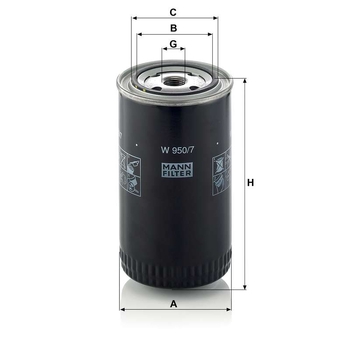Filtru ulei - MANN-FILTER [W 950/7]