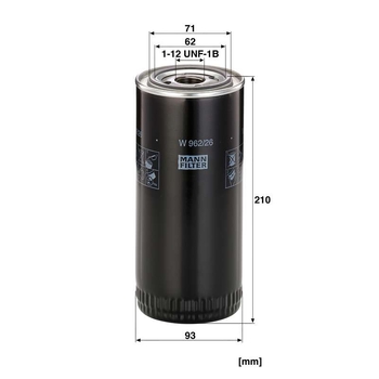 Filtru ulei - MANN-FILTER [W 962/26]