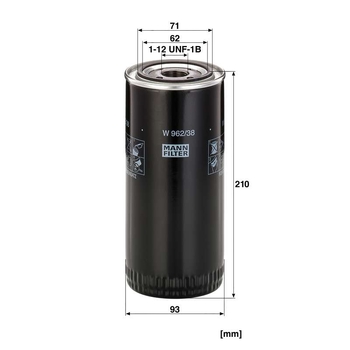 Filtru ulei - MANN-FILTER [W 962/38]