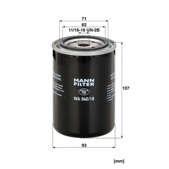 Filtru lichid racire - MANN-FILTER [WA 940/18]