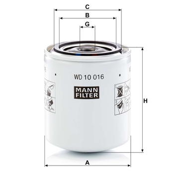 Filtru hidraulic - MANN-FILTER [WD 10 016]