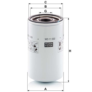 Filtru hidraulic - MANN-FILTER [WD 11 002]