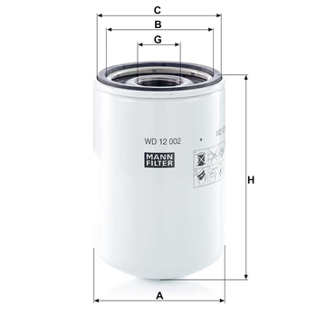 Filtru hidraulic - MANN-FILTER [WD 12 002]