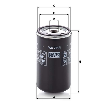 Filtru hidraulic - transmisie - MANN-FILTER [WD 724/6]