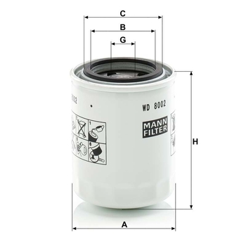 Filtru hidraulic - MANN-FILTER [WD 8002]