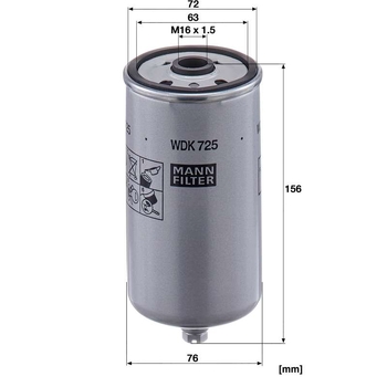 Filtru combustibil - MANN-FILTER [WDK 725]