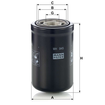 Filtru hidraulic - MANN-FILTER [WH 945]