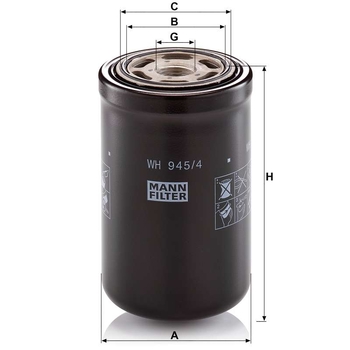 Filtru hidraulic - MANN-FILTER [WH 945/4]