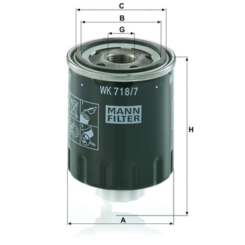Filtru combustibil - MANN-FILTER [WK 718/7]