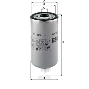 Filtru combustibil - MANN-FILTER [WK 724/3]