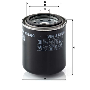 Filtru combustibil - MANN-FILTER [WK 818/80]