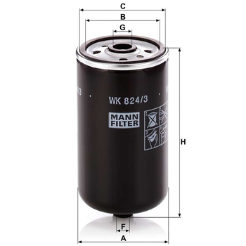 Filtru combustibil - MANN-FILTER [WK 824/3]