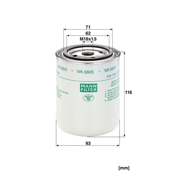 Filtru combustibil - MANN-FILTER [WK 930/5]