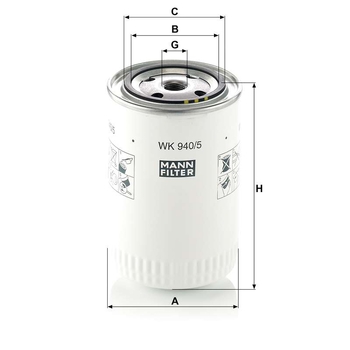Filtru combustibil - MANN-FILTER [WK 940/5]