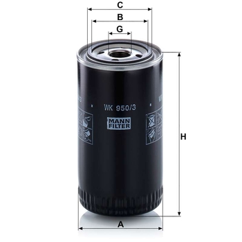 Filtru combustibil - MANN-FILTER [WK 950/3]