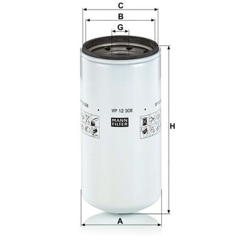 Filtru ulei - MANN-FILTER [WP 12 308]