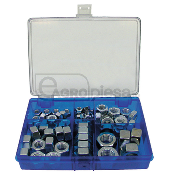 Sortiment piulite - hex, cl8.8, Zn, DIN 934 (trusa 77buc) - GRANIT [20010050]