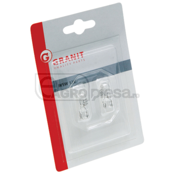 Bec W5W 12V 5W - set 2buc in blister  - GRANIT [47712V5WGLSSBL]